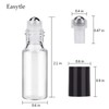 Easytle 96 Pack Essential Oil Roller Bottles 5ml Clear Glass