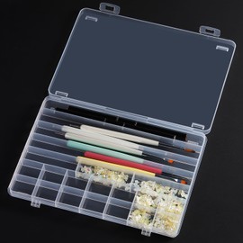 Fspronail 21 Grids Clear Large Plastic Organizer Box With Dividers, Bead Organizers And Storage Compartment Container For Nail Accessories/Jewelry/Craft/Screw/Small Parts/Diamond Painting Art Tools