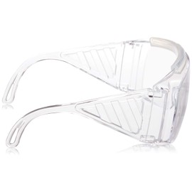Yamamoto Optical YAMAMOTO NO.338ME Autoclavable Protective Glasses, Wide Temple, Can be Used with Glasses/Masks, Clear, Uncoated, Made in Japan, UV Protection