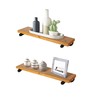 TEN49 Industrial Wood Shelf - 24" Special Walnut Rustic Wooden