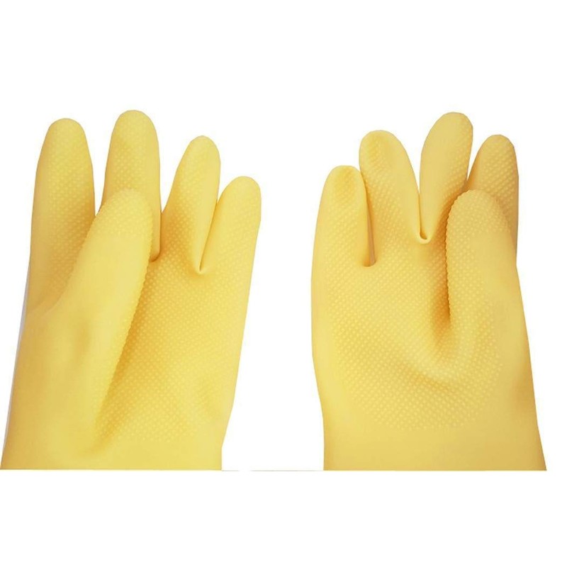 SUNRISE Carnation Latex Glove for Dish washing/Cleaning/Multi Purposes #300 (10)