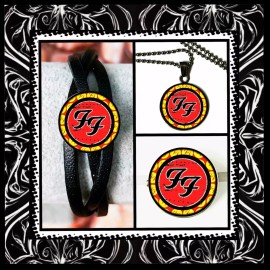 FOO FIGHTERS MY HERO SET OF THREE  BRACELET  NECKLACE PIN