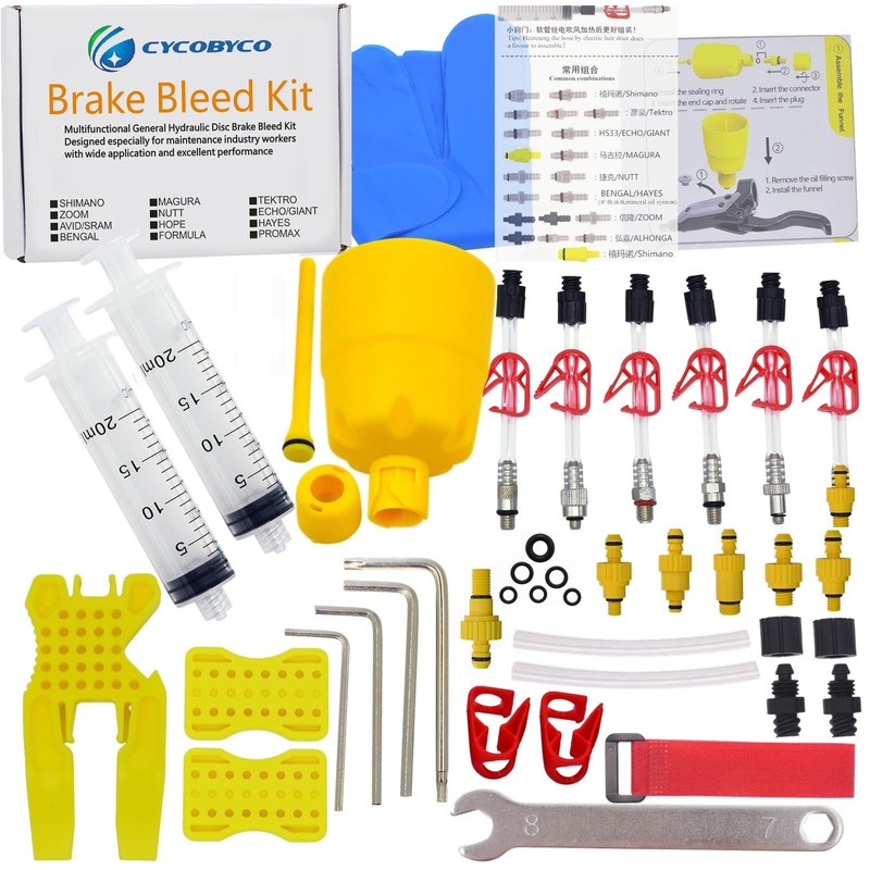 CYCOBYCO Hydraulic Disc Brake Bleed Kit, Universal Mineral Oil Bleeding