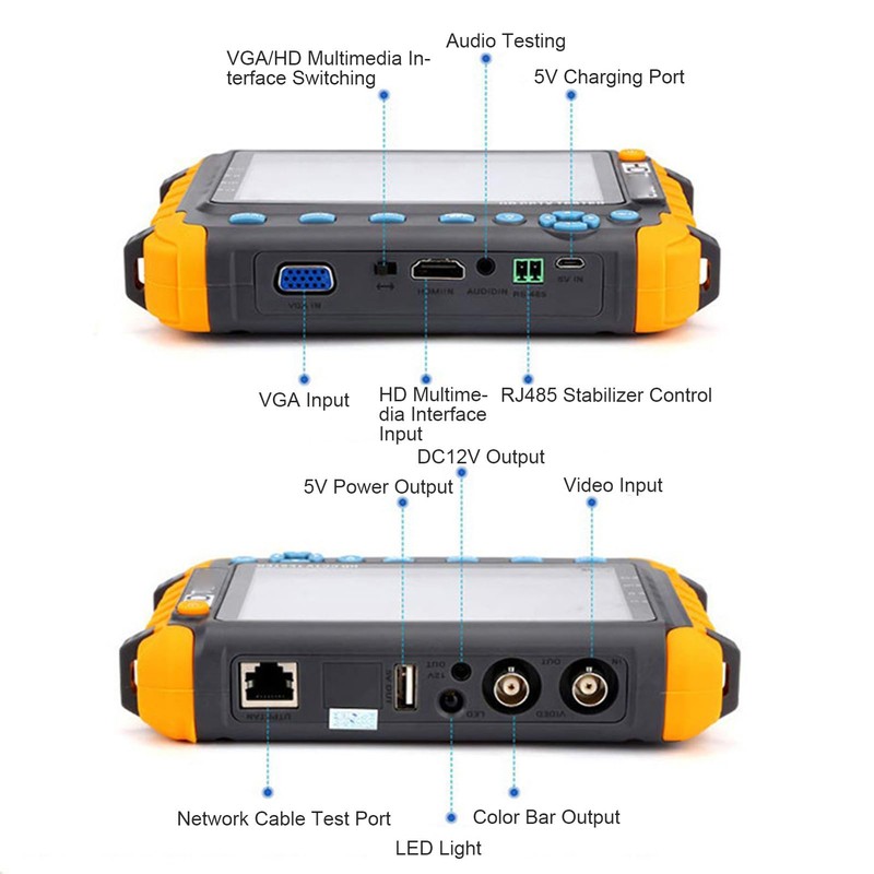 CCTV Tester 5 Inch 8MP VGA Input, AHD TVI CVI