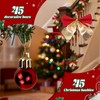 NefLaca 15 m lange Weihnachtsgirlande mit 45 Weihnachtsschleifen, 45 Weihnachtskugeln,