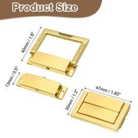 sourcing map 6pcs Toggle Catch Lock, 1.85" x 1.2" Hasp Lock Latch Mini Hasp Clasp with Mounting Screws for Jewelry Box Gift Box Wooden Cabinet, Bright Gold