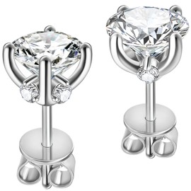 ABSOLUTE Moissanite Stud Earrings for Women Hypoallergenic S925 Sterling Silver Earrings Gifts For Her D Color VVS1 Clarity 2 Carat Moissanite Earrings With Certificate