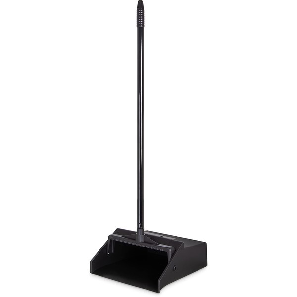 Carlisle FoodService Products Duo-Pan Upright Dust Pan with Serrated Yoke for Home, Restaurants, Kitchen, Lobby, And Office, Plastic, 30 Inches, Black