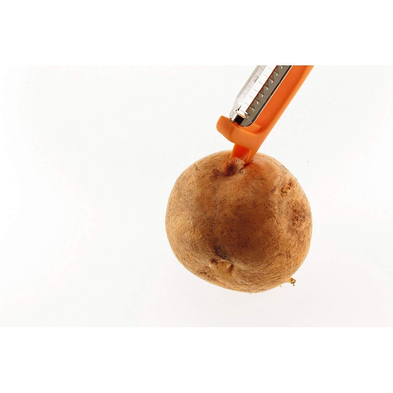 Suncraft FC-117 Freshly Shaped Kinpira Peeler, Made in Japan, Orange