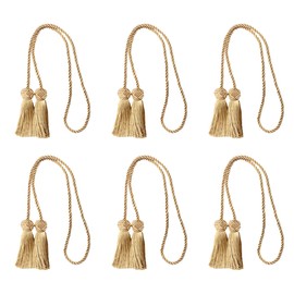 Felimoa Curtain Tassels, Rope Tassels, Curtain Tiebacks, Total Length: Approx. 37.8 inches (96 cm), Set of 6 (Gold)