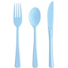 joy akkess 150 Pack Blue Plastic Silverware, Light Blue Plastic