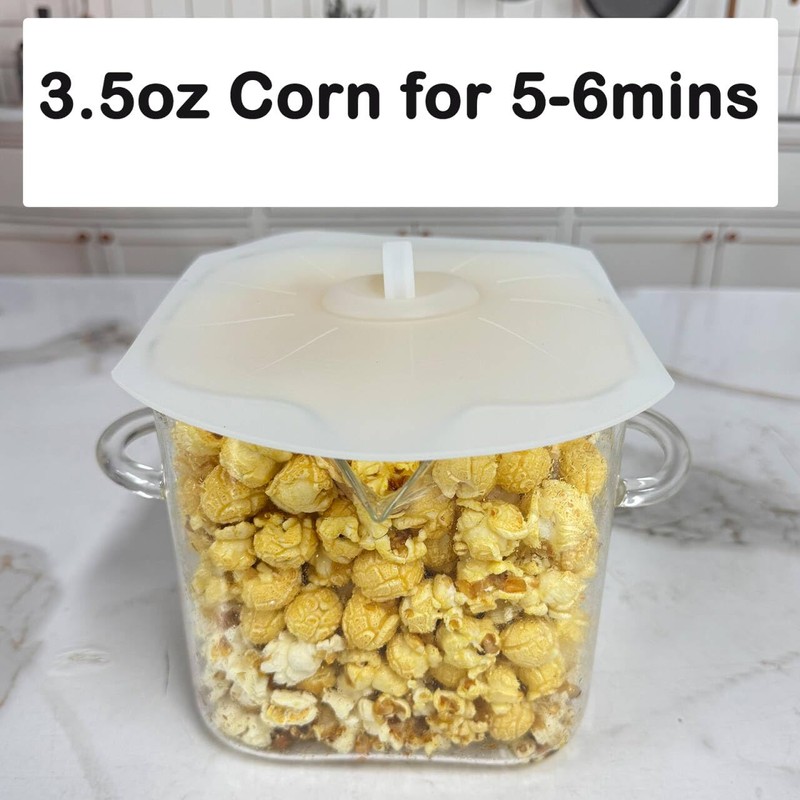 Glass Microwave Bacon Cooker, Microwave Popcorn Popper, 100oz Glass jar