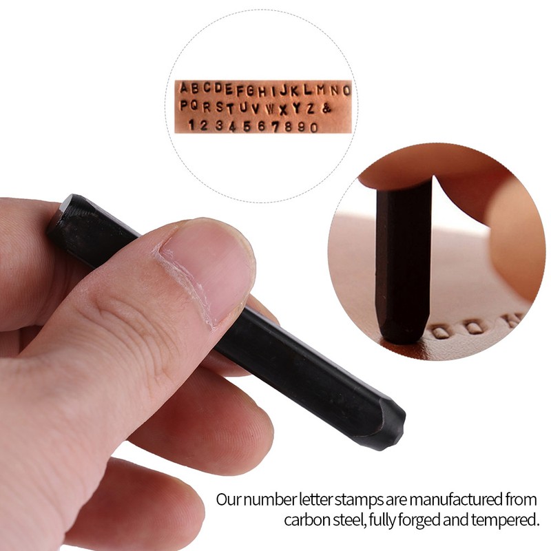 36Pcs Stamping Punch Tool Number(0‑9) Letter (A‑Z‑&amp;) High Carbon Steel
