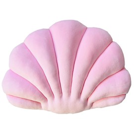 YRXRUS Shell Pillow, Light Pink Seashell Pillow, Patio Shell Shaped Pillow, Accent Ocean Series, Ultra Soft Velvet Cushion for Bed Living Kids Room 3D Insert Pillow 14X11 Inch