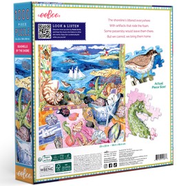 Eeboo 1000 Piece Seashell Jigsaw Puzzle - Adult Jigsaw Puzzle 1000 Pieces Cardboard - Dimensions 58.5 cm x 58.5 cm