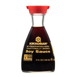 Kikkoman Soy Sauce Variety Pack, One Regular and One Low Sodium, Dispenser Bottles, Use on Variety of Foods and No Preservatives (Pack of 2)