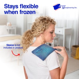 Flexible Reusable Gel Packs for Neck, Wrist, Arm, Back and Shoulder Pain Relief - Versatile Hot or Cold Gel Packs for Injuries, Sore Muscles or Toothache Pain Relief, Blue, 6" x 10", 2 Pack