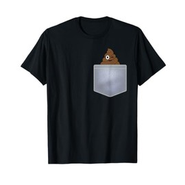 Poop Pocket Shirt Poop in a Pocket Poopy Cartoon Character T-Shirt