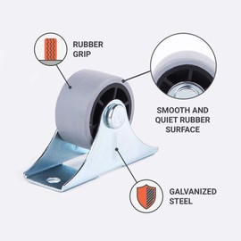 (Pack of 4) 30 mm Small Wheel Castors Rubber Castors for Furniture Non-Swivel Non-Plastic Casters Device & Equipment Small Wheel Castors Screws Included Wheels Set (4, Diameter 30 mm/35 kg)