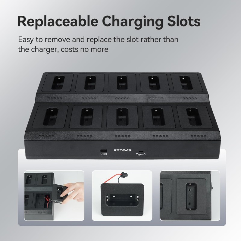 Retevis RT22 10-Way Walkie Talkie Charger, Ten Way Multi Unit