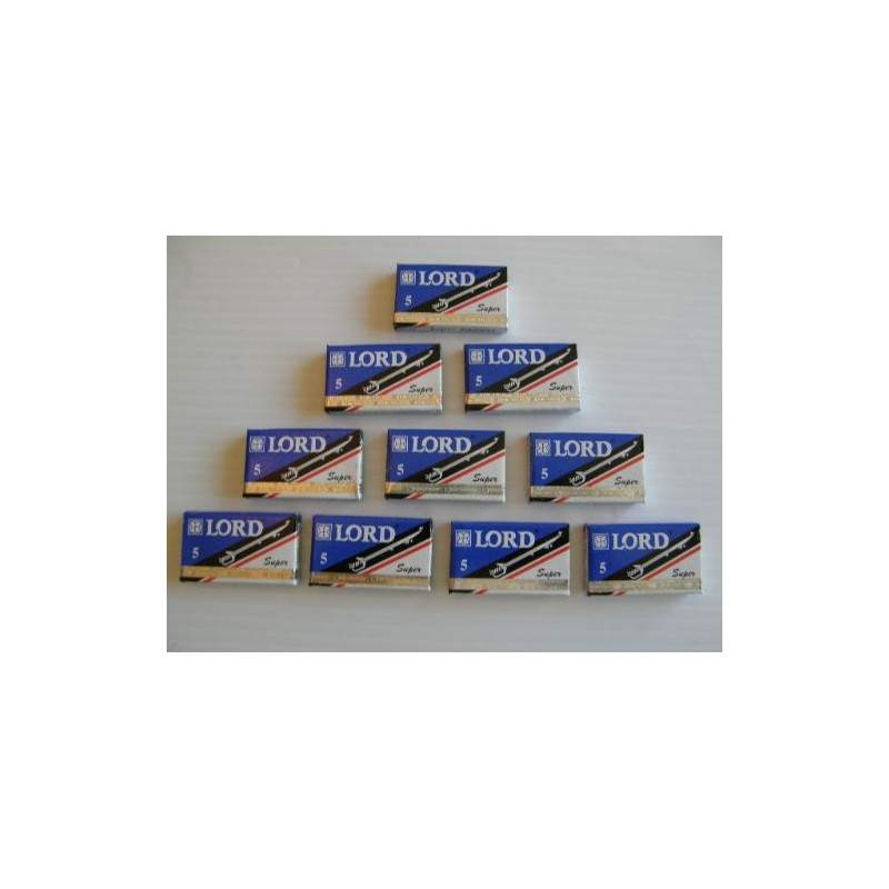 50 Lord Super Stainless Double Edge Safety Razor Blades Blue