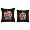 Pretty Cat with Inline Skates Shoes Costume Throw Pillow