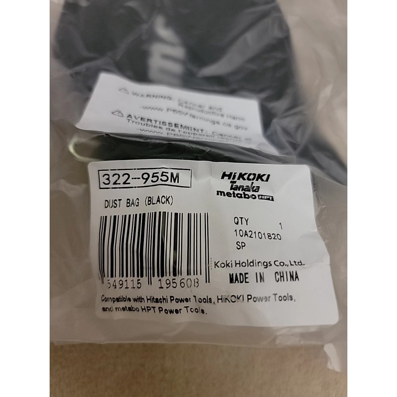 Metabo HPT Dust Bag for Hitachi/Metabo HPT Miter Saws Black