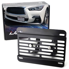 iJDMTOY No Drill Front Grille Mesh Mount License Plate Relocator Kit Compatible with 2016-up Infiniti Q50 w/Diamond Shape Lower Bumper Grill Mesh/Insert