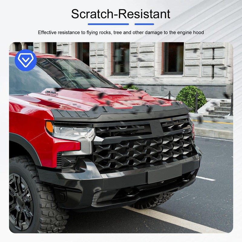 CZmenghe Hood Deflector Compatible with 2019-2026 Chevy Silverado 1500 Hood