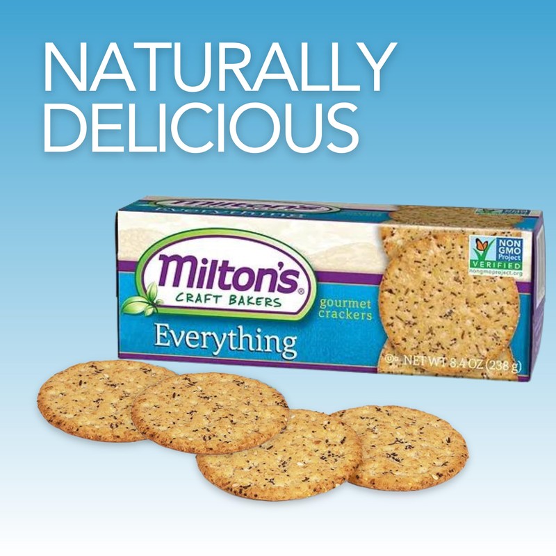 Milton's Craft Bakers Everything Gourmet Crackers - Non-GMO Project Verified