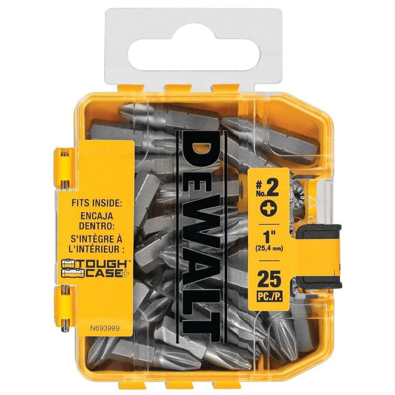 DEWALT Screwdriver Set, Phillips #2, 1-Inch, 25-Piece (DWAF2002B25), Yellow