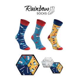 Rainbow Socks - Men Women Novelty Nurse Socks Box - 3 Pairs - Thermometer Nursing Cap Pills - Size 7,5-11