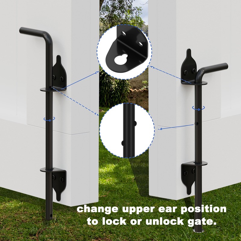Heavy Duty Cane Bolt - 12" Gate Drop Rod for