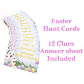 Easter Hunt Cards Egg Scavenger Clues Treasure Bunny Games Activities Kids Party Ideas Home Garden Indoor Outdoor Boys Girls UK