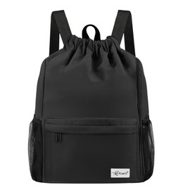 Risefit - Mochila con cordón con bolsillos de malla, bolsa de gimnasio, resistente a la arena, mochila de playa para hombres y mujeres