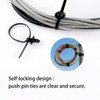 120 Pcs Push Mount Zip Ties in 6 Assorted Sizes,Black