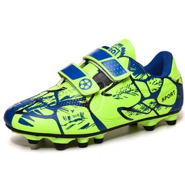 BAODLE Children's Football Boots Boys FG/AG Outdoor Football Shoes Girls TF Football Professional Training Shoes, 166fg Green, 31 EU