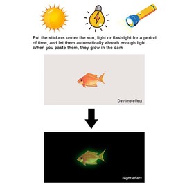 Mestiker 007 Wall Sticker, Sea Life, Green Glow in the Dark Sticker, Wall Sticker, Luminous Toilet Sticker, Stylish Art, Cute Sticker, Wall Sticker, Bathroom Toilet Sticker, PVC Waterproof, Removable,