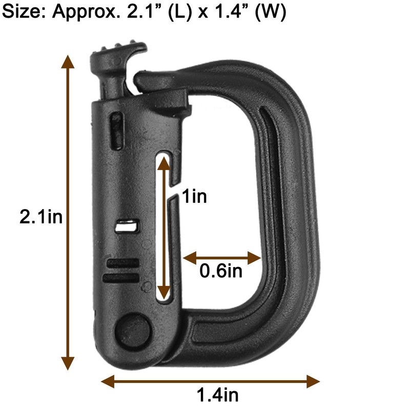Molle Clip Tactical Multipurpose Small D-Ring Grimloc Locking Hanging Hook