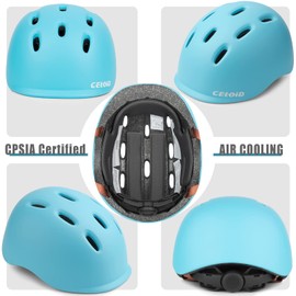 CELOID Kids Helmet,Baby Bike Helmets for Ages 8-10-16 Years Boys Girls,Adjustable Multi-Sport Cycling Skateboard Roller Skat Scooter Rollerblade Balance Skateboarding Helmet,Light-Blue