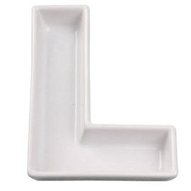 Ivy Lane Design Ceramic Love Letter Dish, Letter L, White