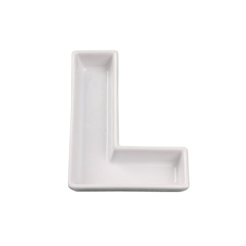 Ivy Lane Design Ceramic Love Letter Dish, Letter L, White