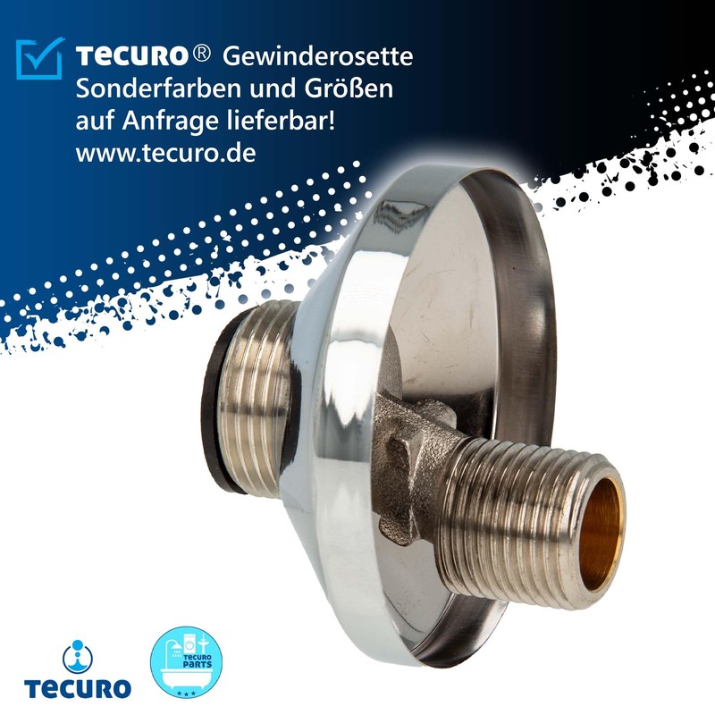 tecuro Threaded Rosette Conical Design with S-Connector 3/4 x 1/2