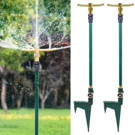 ARICOR 2 Pack 3-Arm Garden Sprinkler, 360 Degree Rotation Garden Water Sprinklers, High-Rise Lawn Sprinkler, Lawn Watering Irrigation System