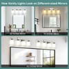 Ascher Bathroom Light Fixtures, 4-Light Vanity Light Over Mirror, Brushed