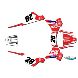 Kalair GFX Graphics Kit for Yamaha PW 50 (1980-2023) FACTORY Series Red 09 Mil - Dirt bike Custom Racing Graphics Decals Stickers Kit, no-plastics
