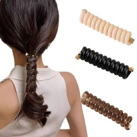 Coil Pony Hair Accessories (3 Piece Set) Coil Up Hair Rubber Stylish Phone Cord Type Hair Rubber Wire Pony Hair Accessary Simple Arrangement Freely Arranged Coil Hair Rubber Coil Up Hair Elastic Cord