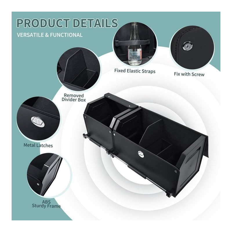 XCF Car Trunk Organizer, Collapsible Leather Car Trunk Storage Organizer