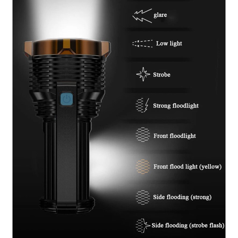 9900000LM Most Powerful 8 Modes LED Torch USB Rechargeable Flashlight
