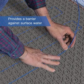 SunTouch HeatMatrix Uncoupling Anti-Fracture Membrane Mat with One-Ply Non-Woven Fleece for WarmWire Heating Wire System Installation, 10 Sq Ft, Gray, Vapor Management, Crack Isolation, Waterproofing